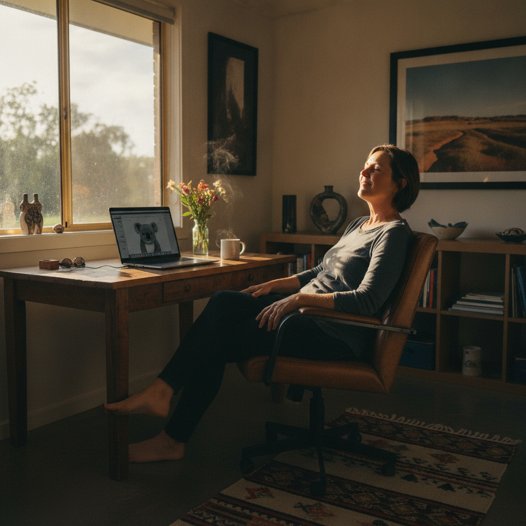 Professional computer clean-out in Charbon (2848) — a happy New South Wales resident at home with a spotless, fast, quiet machine