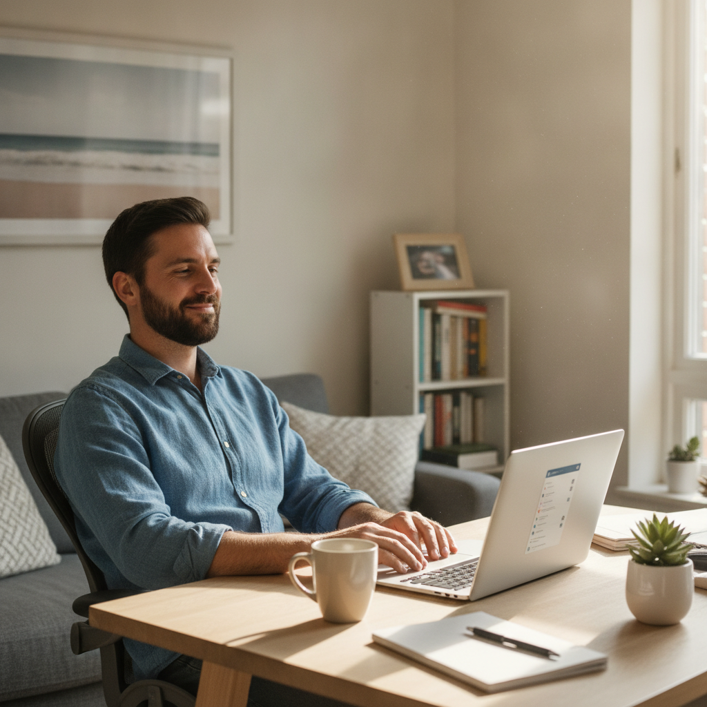 Computer cleaning in Chermside (4032) — a local resident at home with a clean, fast, dust-free computer running cool and quiet