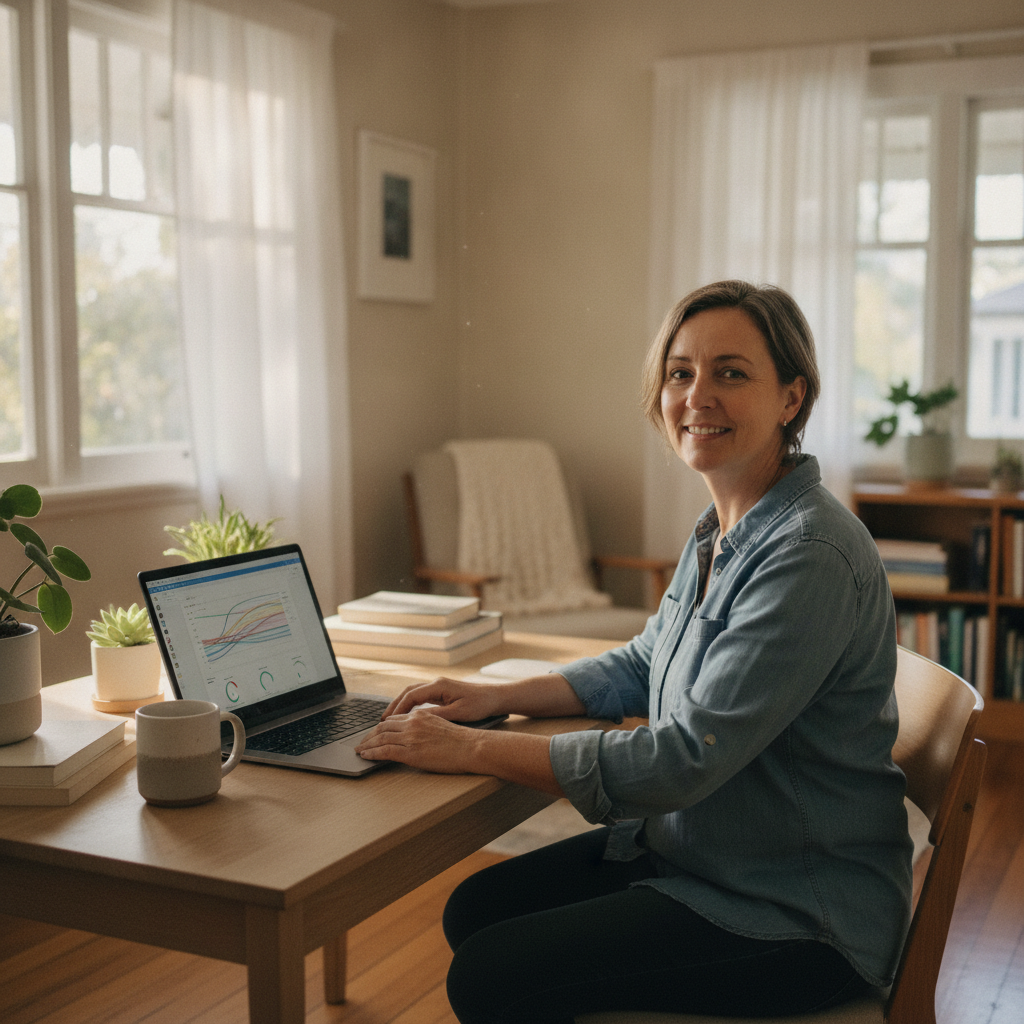 Professional computer clean-out in Chermside South (4032) — a happy Queensland resident at home with a spotless, fast, quiet machine