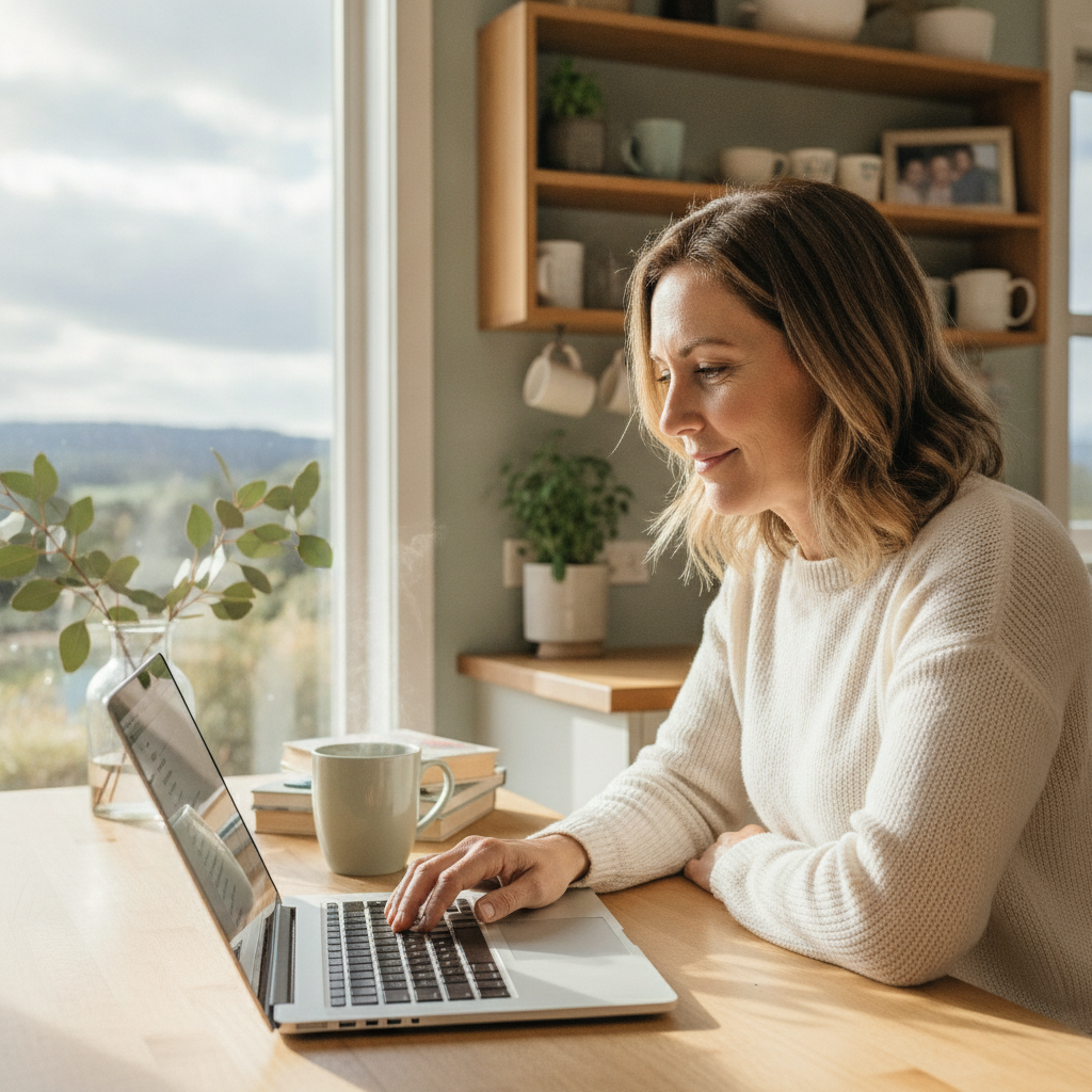 Professional computer clean-out in Chigwell (7011) — a happy Tasmania resident at home with a spotless, fast, quiet machine