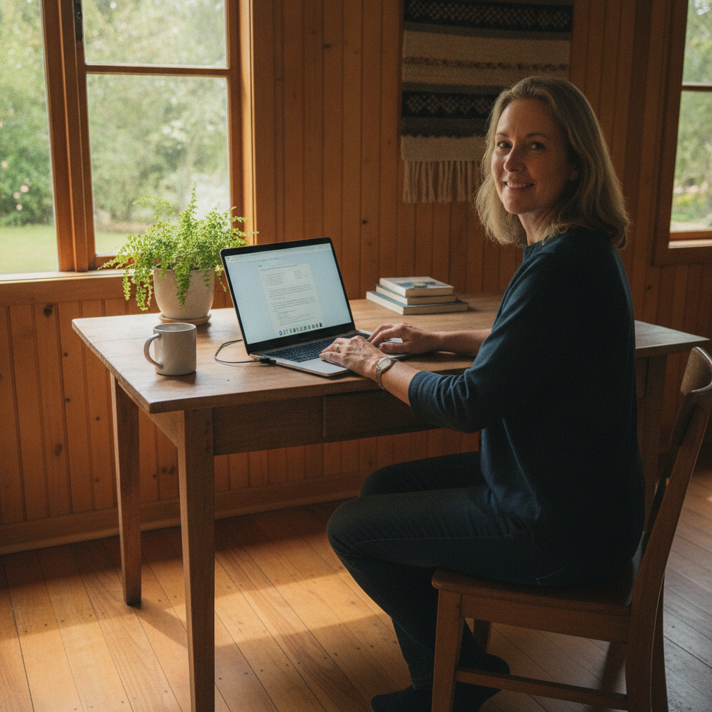 Professional computer clean-out in Clarendon (2756) — a happy New South Wales resident at home with a spotless, fast, quiet machine