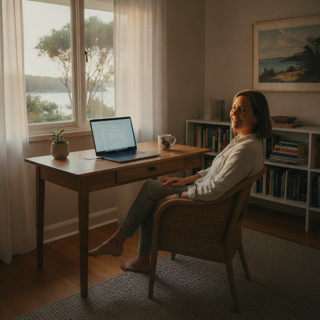 Professional computer clean-out in Clontarf (2093) — a happy New South Wales resident at home with a spotless, fast, quiet machine