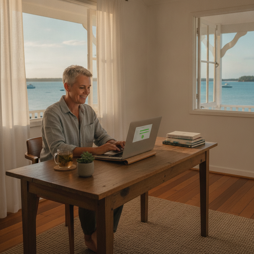 Professional computer clean-out in Clontarf Beach (4019) — a happy Queensland resident at home with a spotless, fast, quiet machine