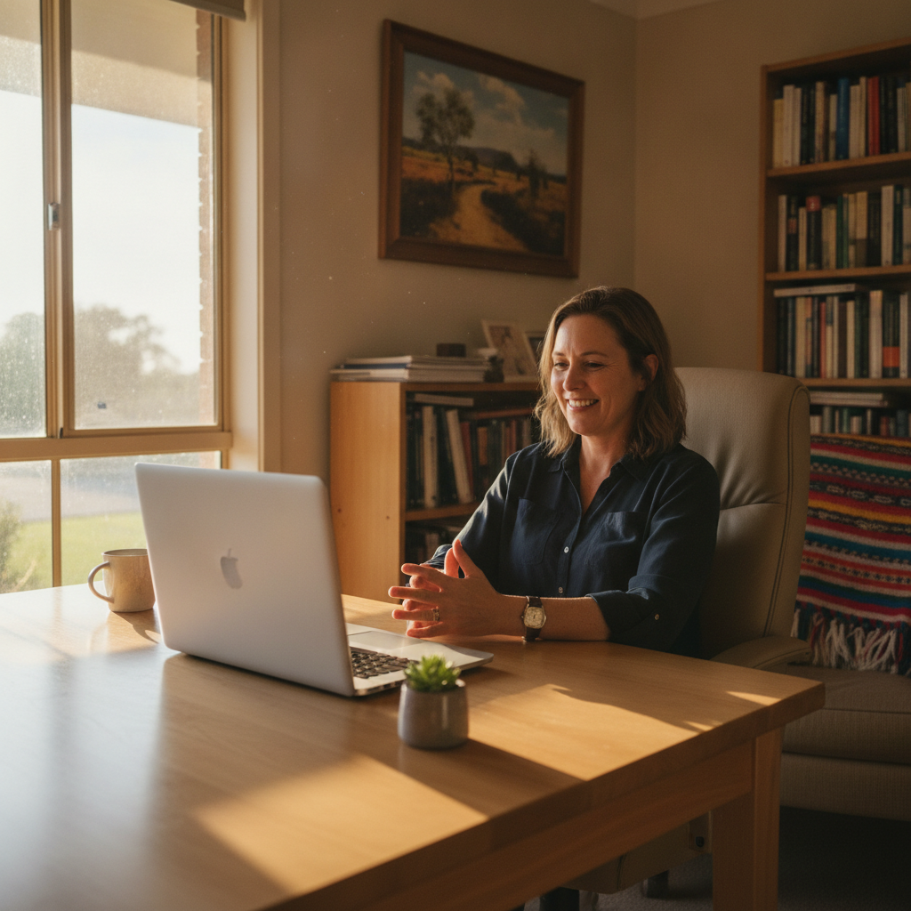 Professional computer clean-out in Cookamidgera (2870) — a happy New South Wales resident at home with a spotless, fast, quiet machine