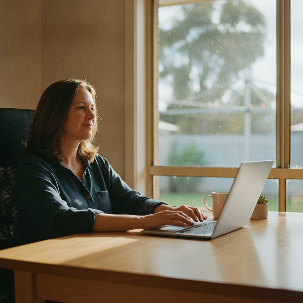 Professional computer clean-out in Cooma (2630) — a happy New South Wales resident at home with a spotless, fast, quiet machine