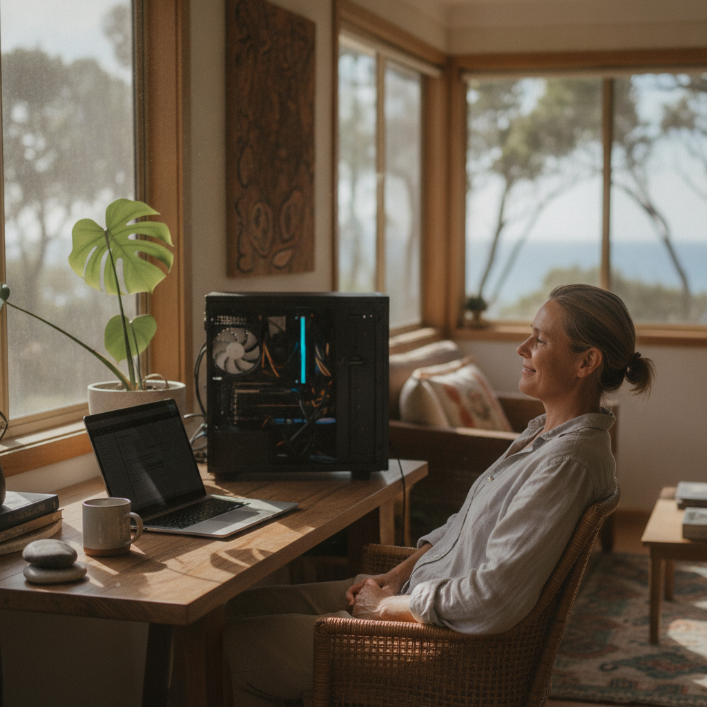 Computer cleaning in Corindi Beach (2456) — a local resident at home with a clean, fast, dust-free computer running cool and quiet