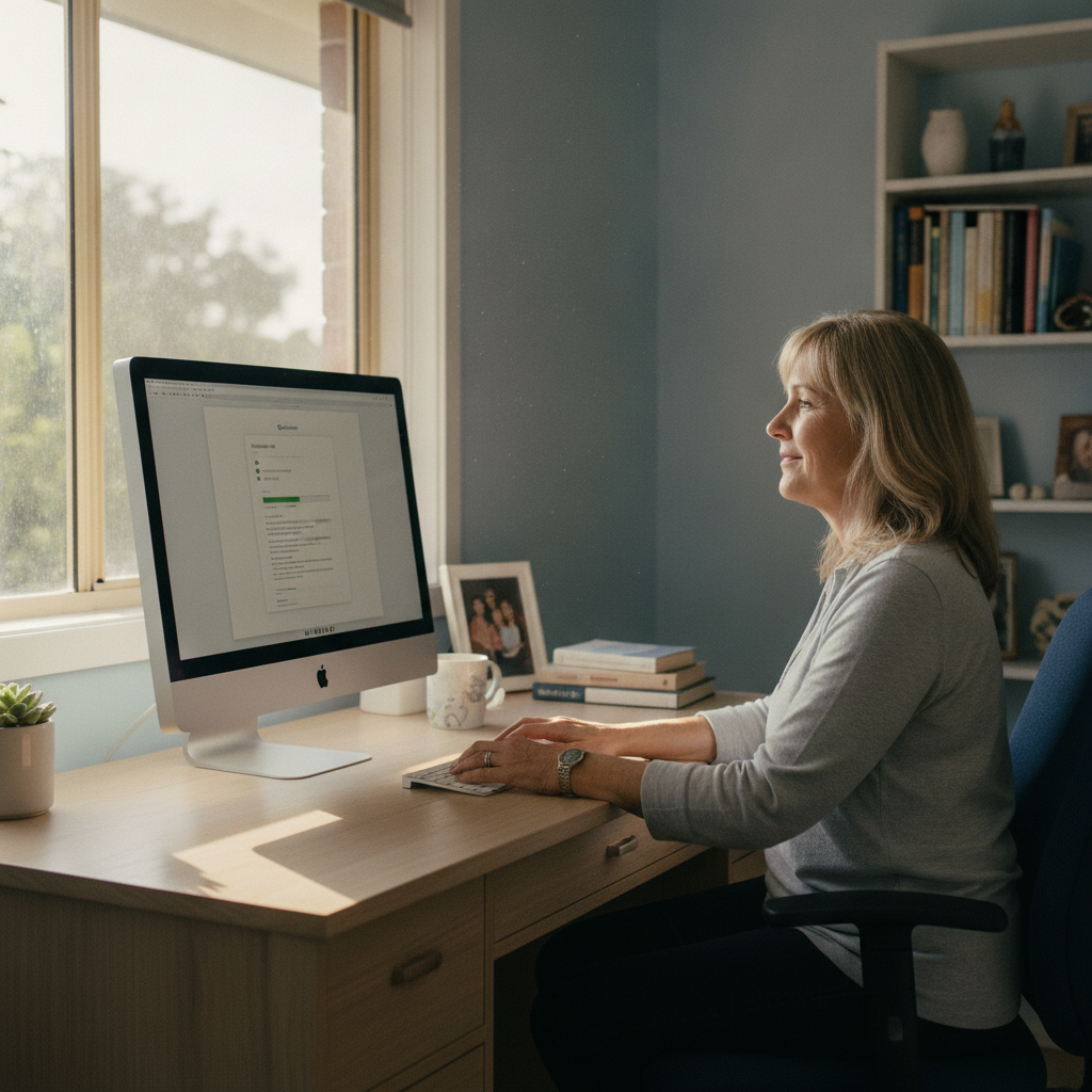 Professional computer clean-out in Corinella (2871) — a happy New South Wales resident at home with a spotless, fast, quiet machine