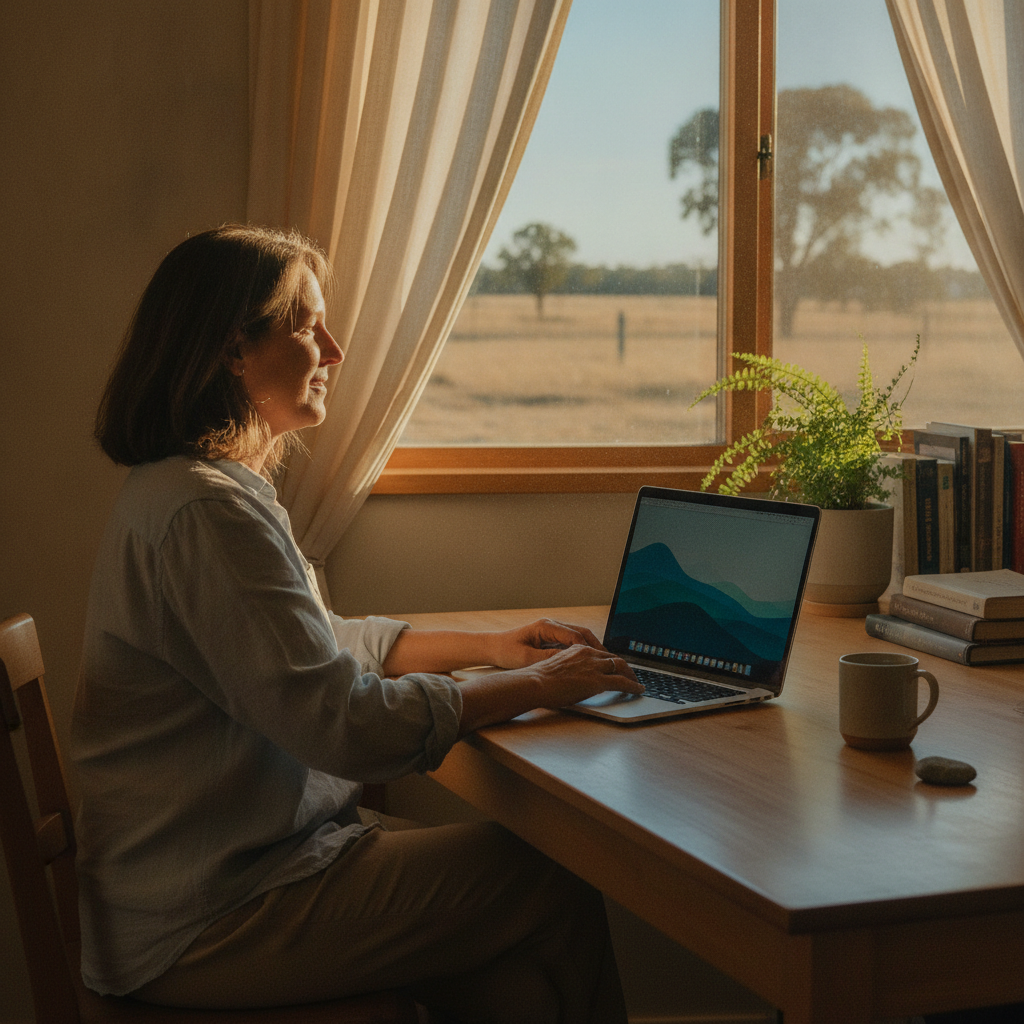 Professional computer clean-out in Corobimilla (2700) — a happy New South Wales resident at home with a spotless, fast, quiet machine