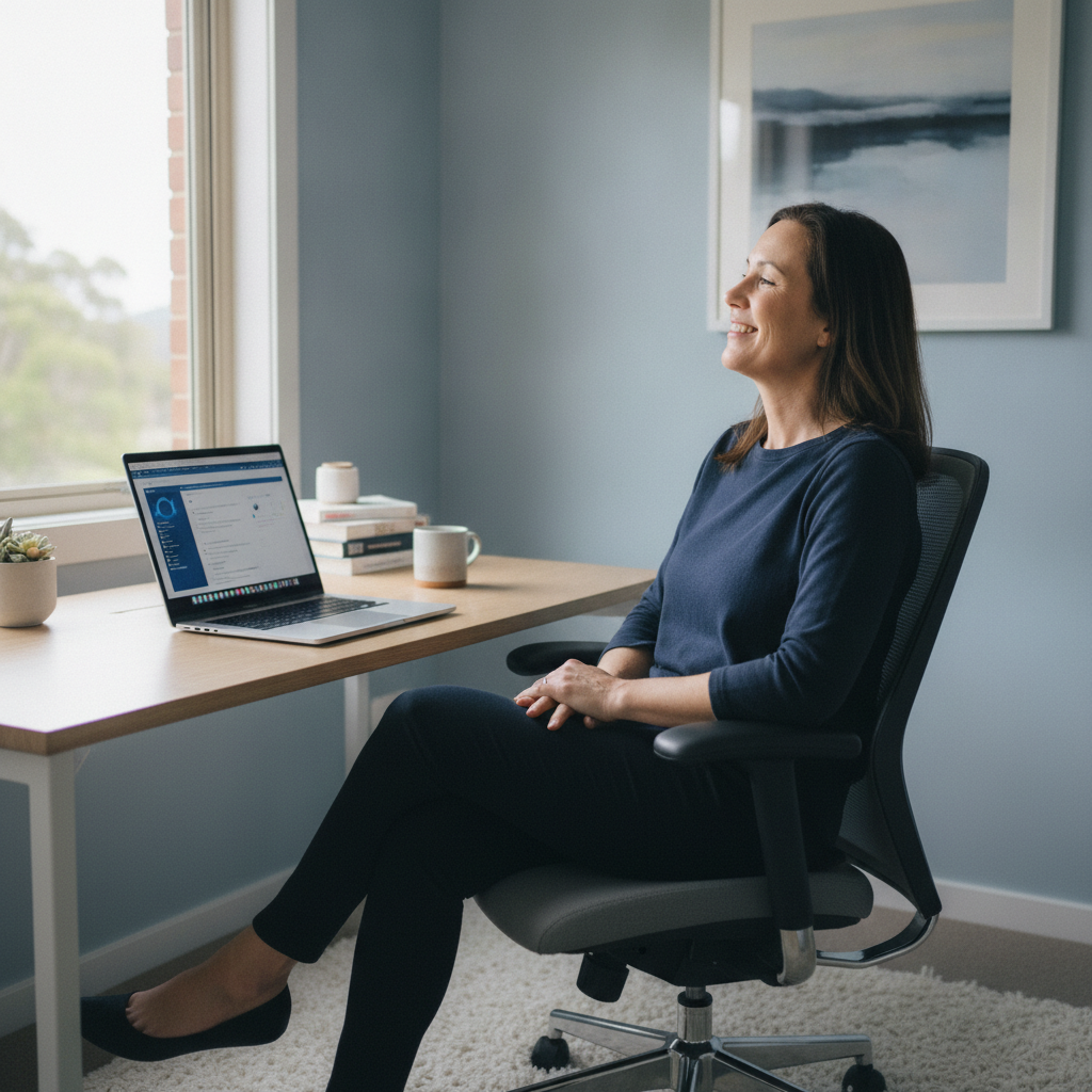 Professional computer clean-out in Crafers West (5152) — a happy South Australia resident at home with a spotless, fast, quiet machine