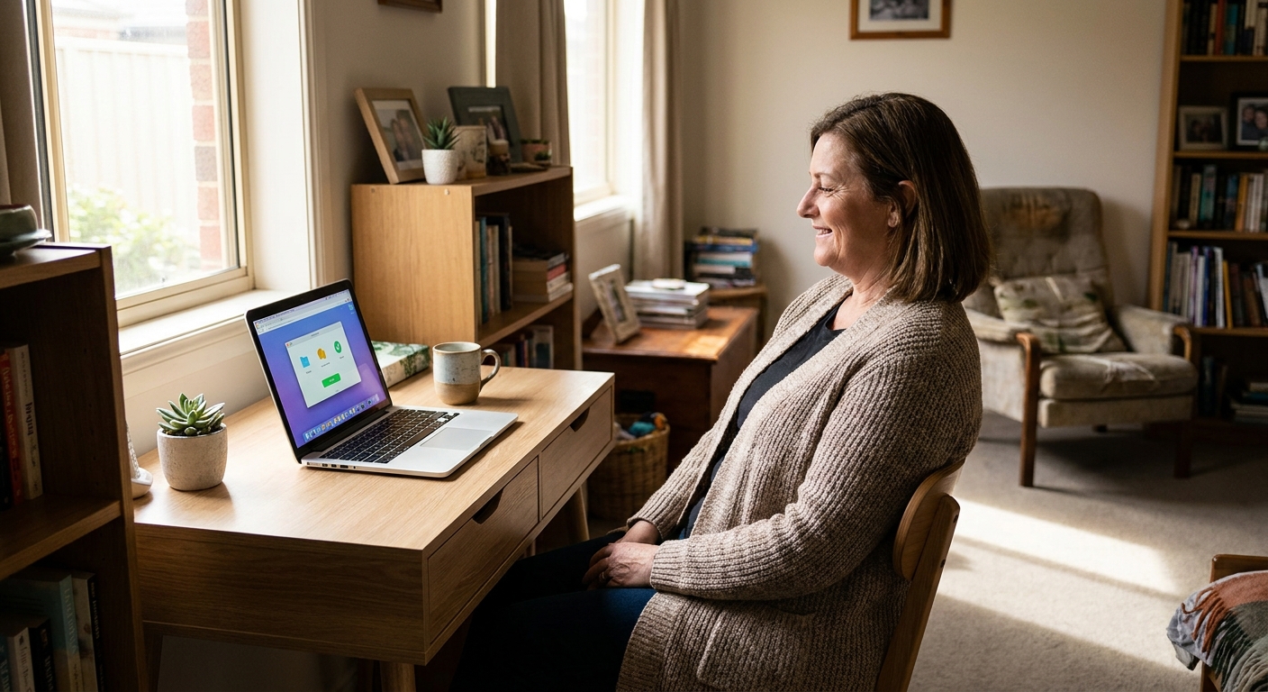 Computer cleaning in Craigieburn (3064) — a local resident at home with a clean, fast, dust-free computer running cool and quiet