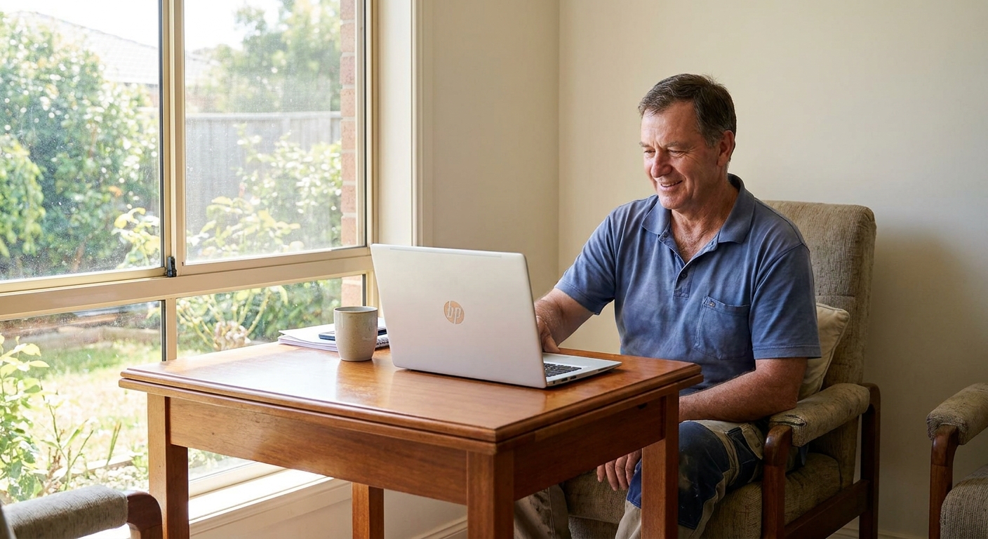 Computer cleaning in Cranbourne East (3977) — a local resident at home with a clean, fast, dust-free computer running cool and quiet