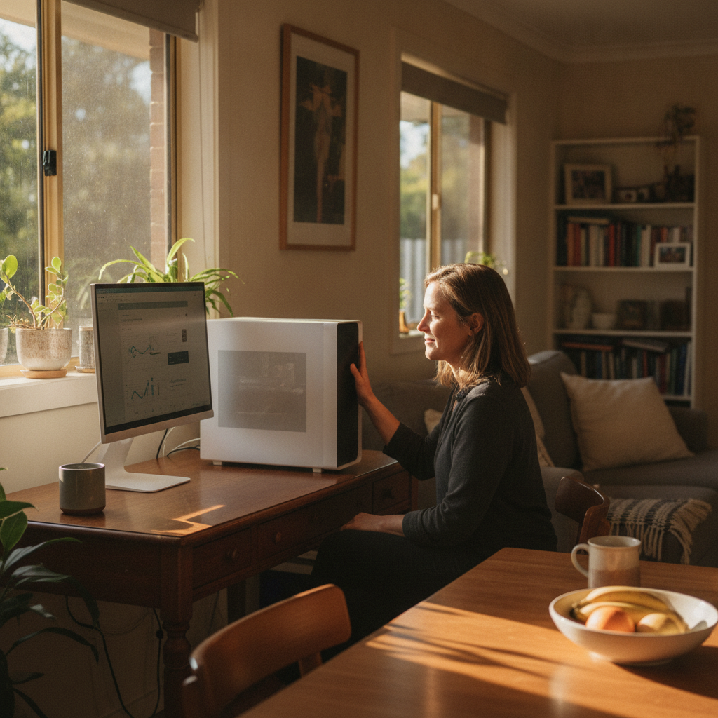 Professional computer clean-out in Craven Plateau (2422) — a happy New South Wales resident at home with a spotless, fast, quiet machine