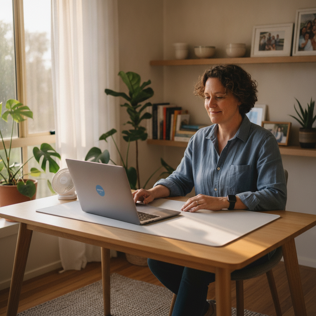 Professional computer clean-out in Croydon Park South (5008) — a happy South Australia resident at home with a spotless, fast, quiet machine