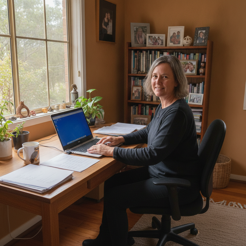 Professional computer clean-out in Culmaran Creek (2469) — a happy New South Wales resident at home with a spotless, fast, quiet machine