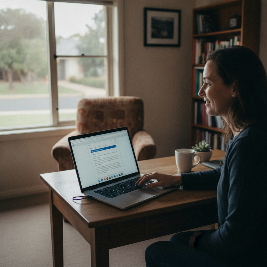 Professional computer clean-out in Daw Park (5041) — a happy South Australia resident at home with a spotless, fast, quiet machine