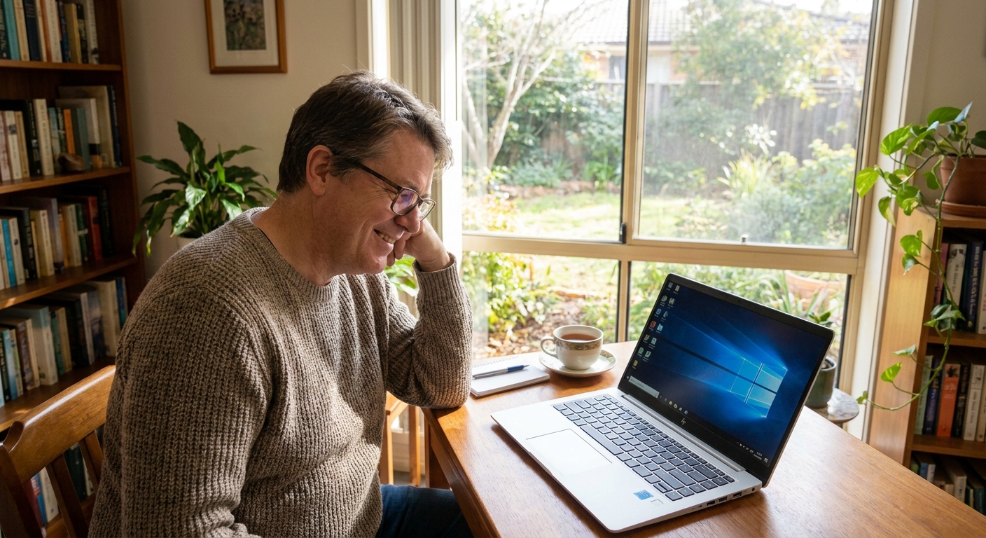Computer cleaning in Deakin (2600) — a local resident at home with a clean, fast, dust-free computer running cool and quiet