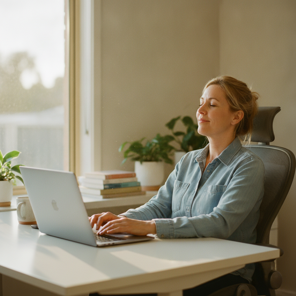 Professional computer clean-out in Dernancourt (5075) — a happy South Australia resident at home with a spotless, fast, quiet machine