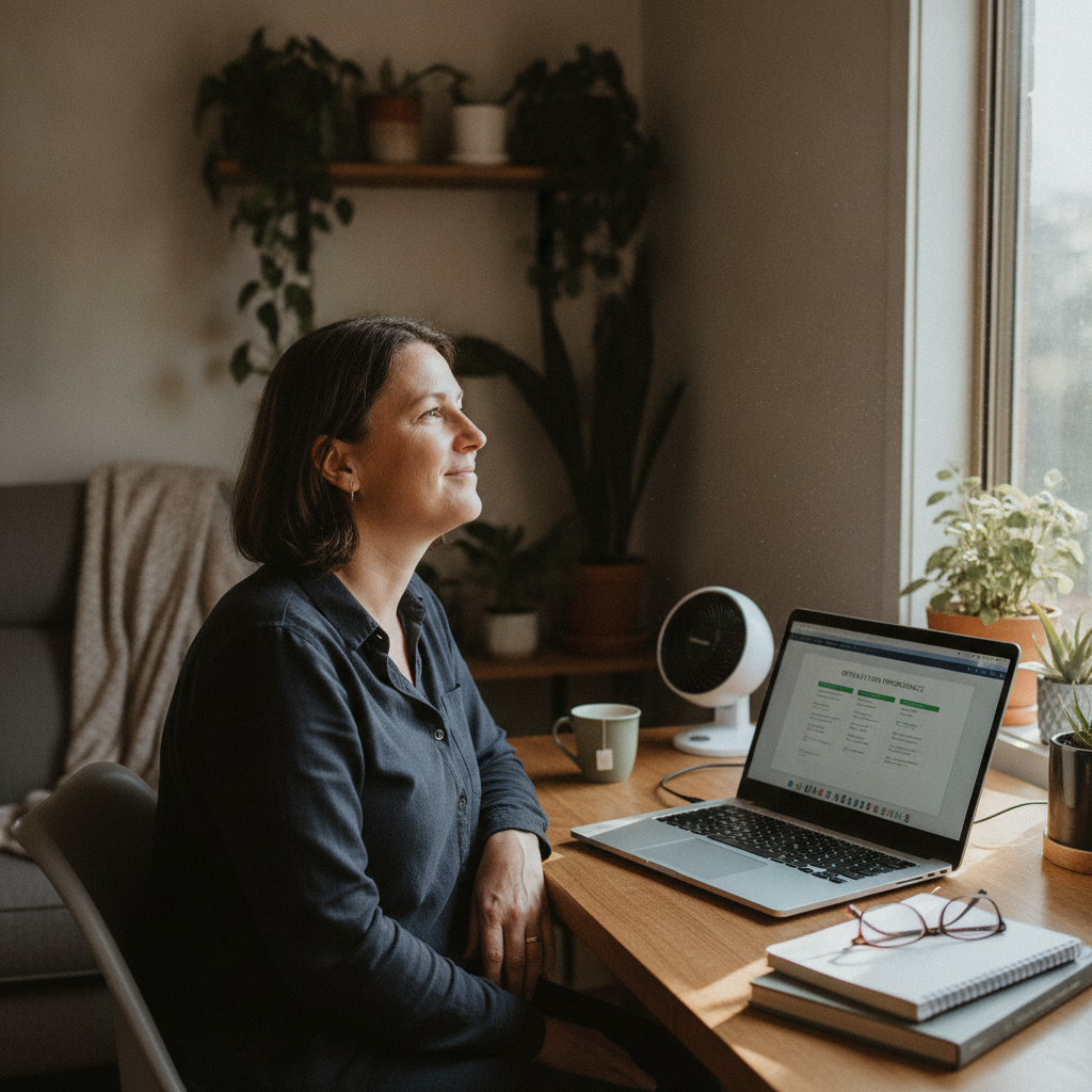 Professional computer clean-out in Derwent Park (7009) — a happy Tasmania resident at home with a spotless, fast, quiet machine