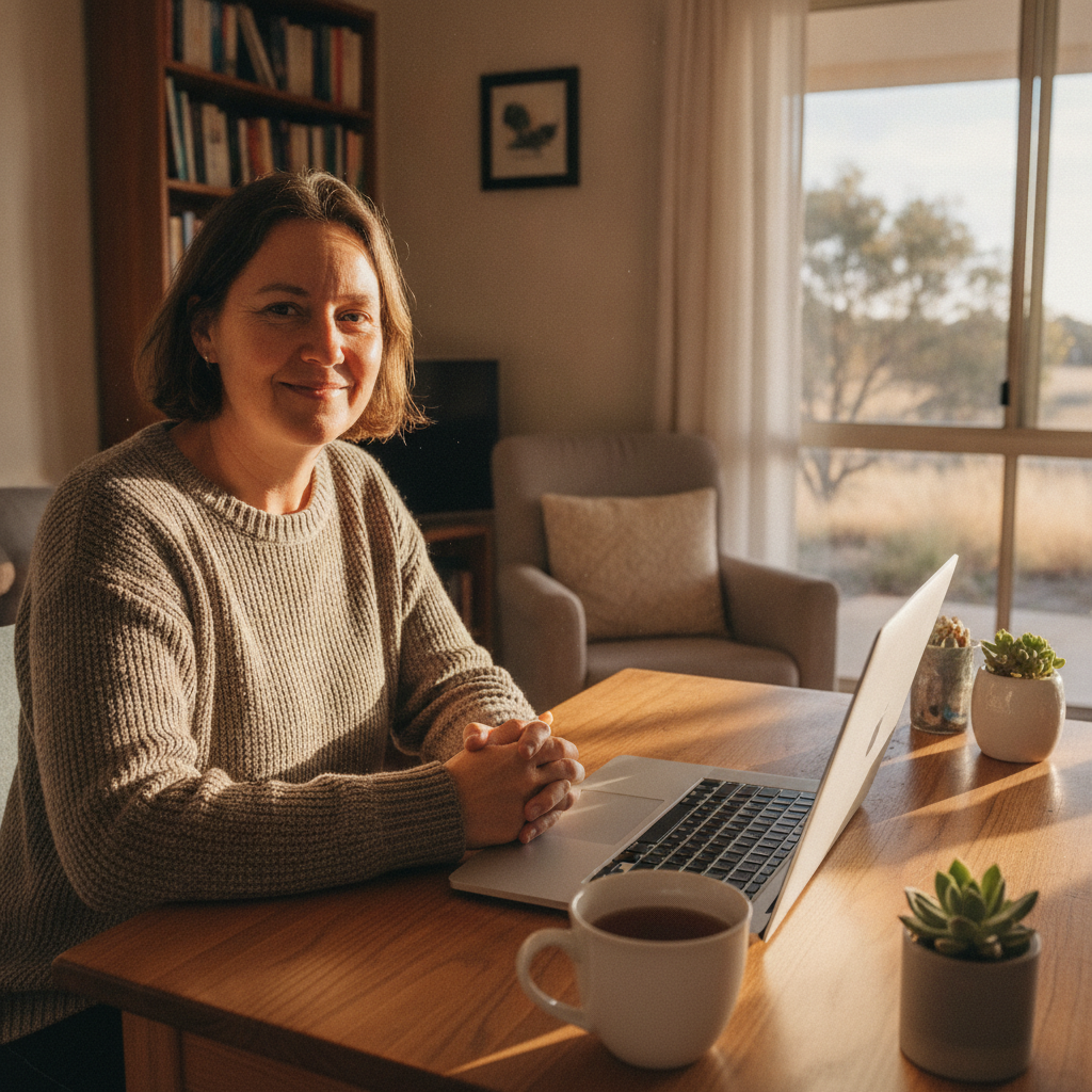 Professional computer clean-out in Dog Rocks (2795) — a happy New South Wales resident at home with a spotless, fast, quiet machine