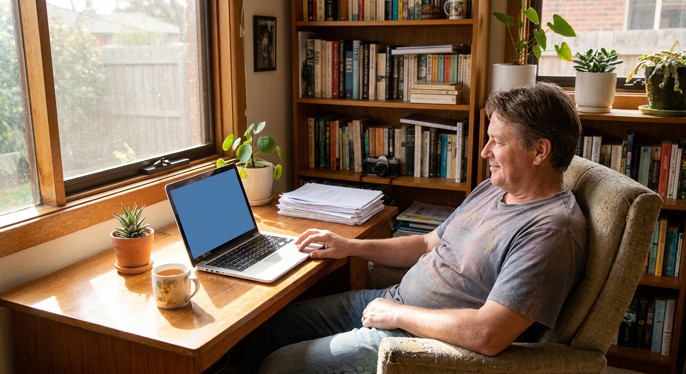 Computer cleaning in Doncaster (3108) — a local resident at home with a clean, fast, dust-free computer running cool and quiet