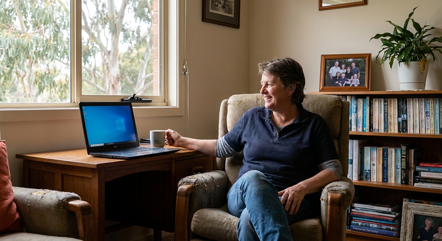 Computer cleaning in Donnybrook (3064) — a local resident at home with a clean, fast, dust-free computer running cool and quiet