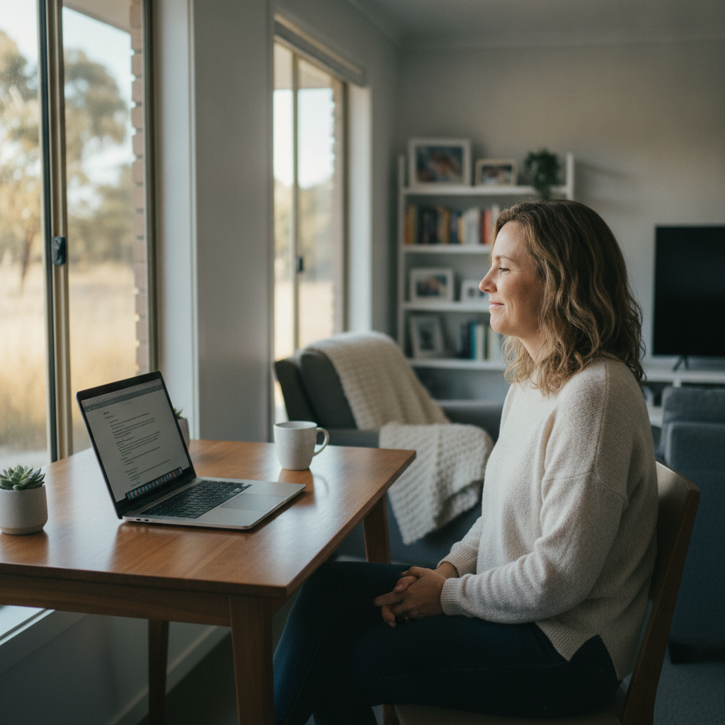Professional computer clean-out in Drome (6330) — a happy Western Australia resident at home with a spotless, fast, quiet machine