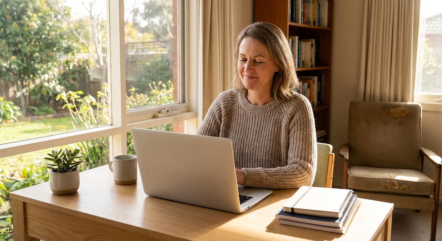 Computer cleaning in Drysdale (3222) — a local resident at home with a clean, fast, dust-free computer running cool and quiet