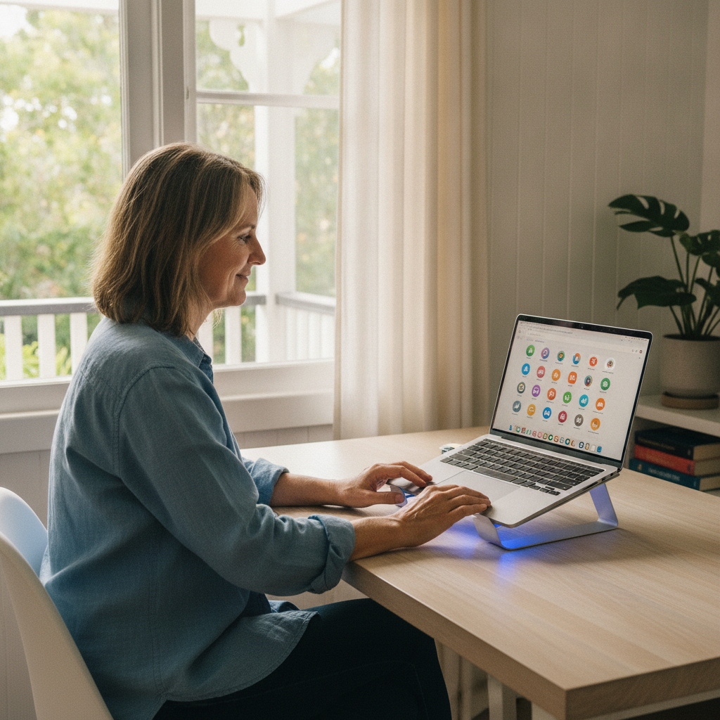 Professional computer clean-out in Eagle Farm (4009) — a happy Queensland resident at home with a spotless, fast, quiet machine