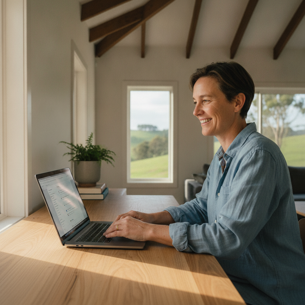 Professional computer clean-out in East Kangaloon (2576) — a happy New South Wales resident at home with a spotless, fast, quiet machine