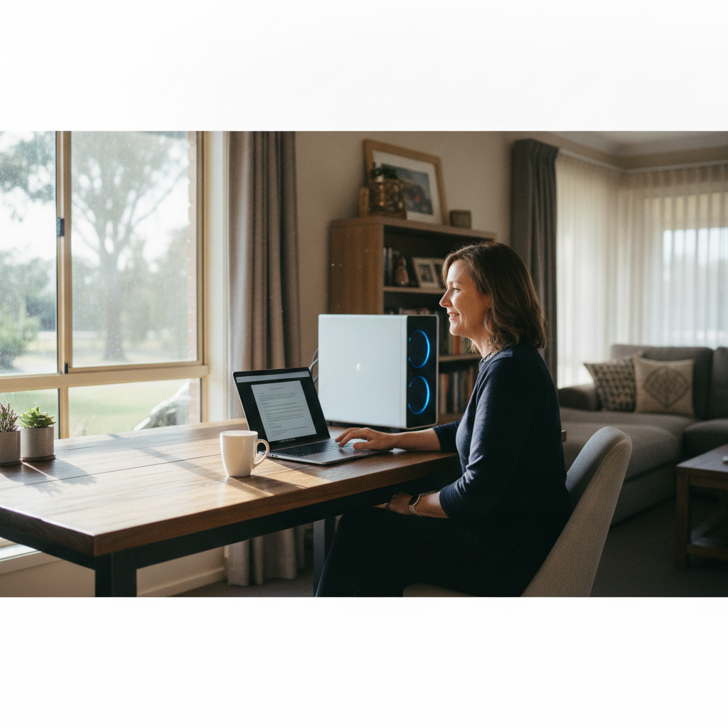 Computer cleaning in East Wagga Wagga (2650) — a local resident at home with a clean, fast, dust-free computer running cool and quiet