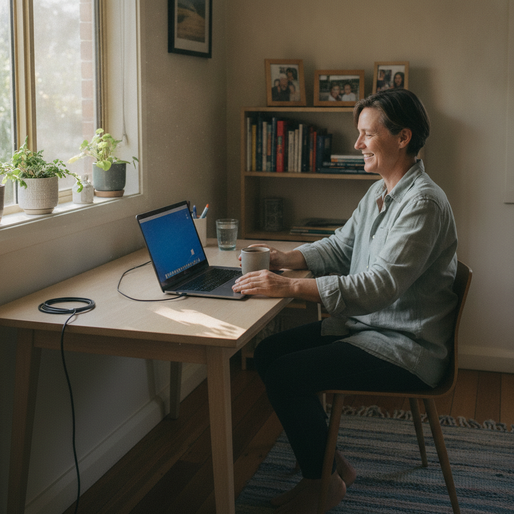 Computer cleaning in Eastlakes (2018) — a local resident at home with a clean, fast, dust-free computer running cool and quiet