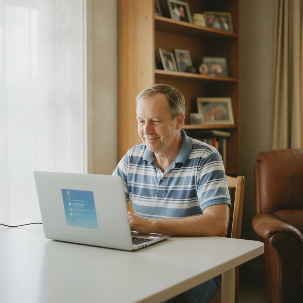 Computer cleaning in Eastwood (5063) — a local resident at home with a clean, fast, dust-free computer running cool and quiet