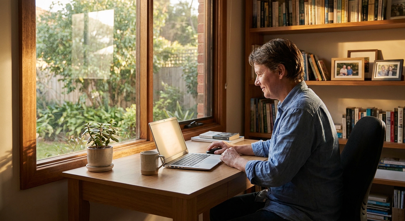 Computer cleaning in Eden Park (3757) — a local resident at home with a clean, fast, dust-free computer running cool and quiet