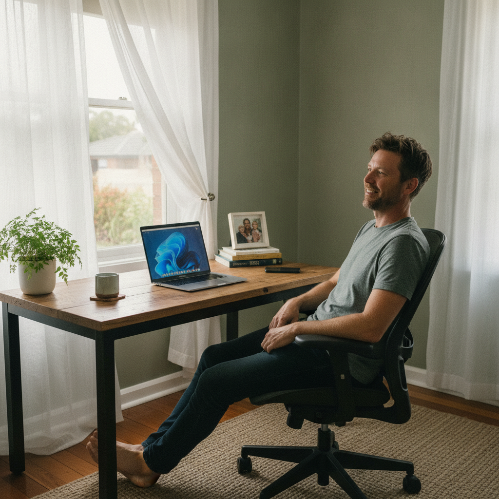 Computer cleaning in Edwardstown (5039) — a local resident at home with a clean, fast, dust-free computer running cool and quiet