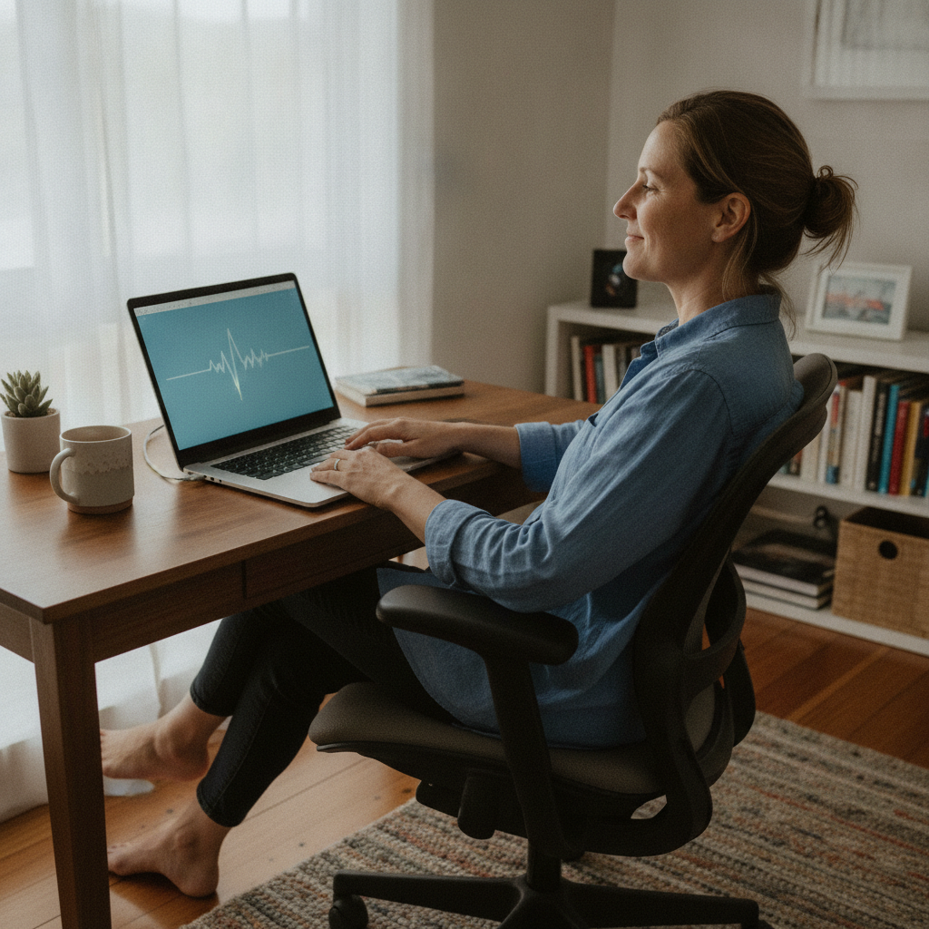 Professional computer clean-out in Eglinton (6034) — a happy Western Australia resident at home with a spotless, fast, quiet machine