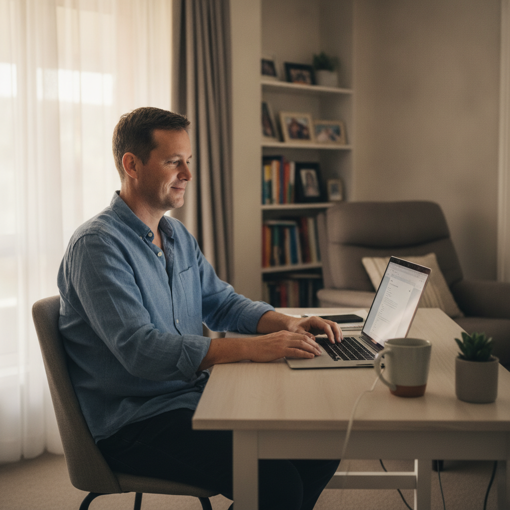 Computer cleaning in Ellenbrook (6069) — a local resident at home with a clean, fast, dust-free computer running cool and quiet