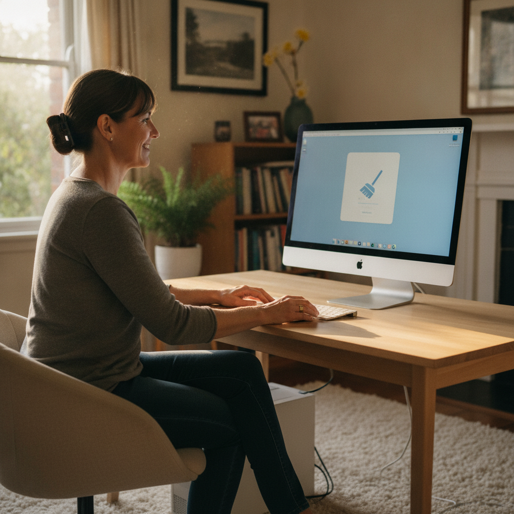 Computer cleaning in Enfield South (2133) — a local resident at home with a clean, fast, dust-free computer running cool and quiet