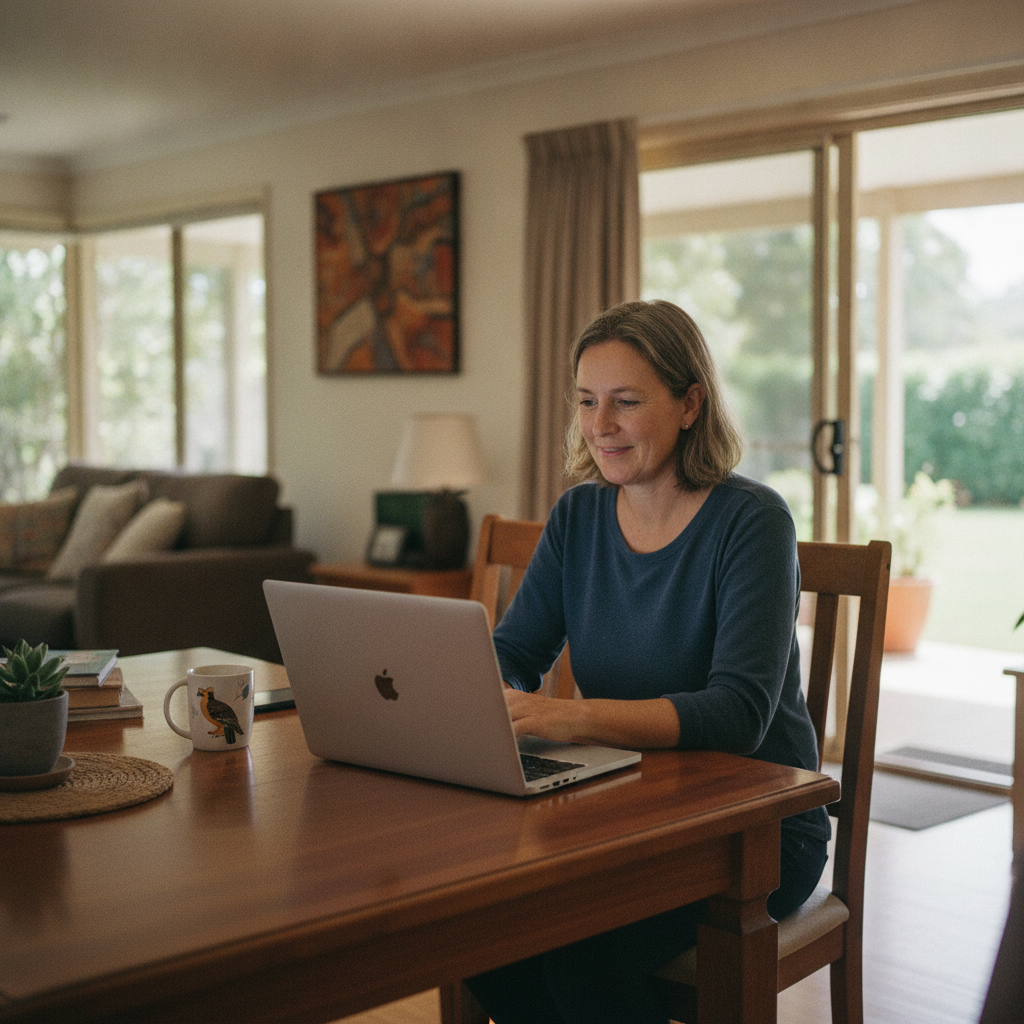 Computer cleaning in England Creek (4306) — a local resident at home with a clean, fast, dust-free computer running cool and quiet