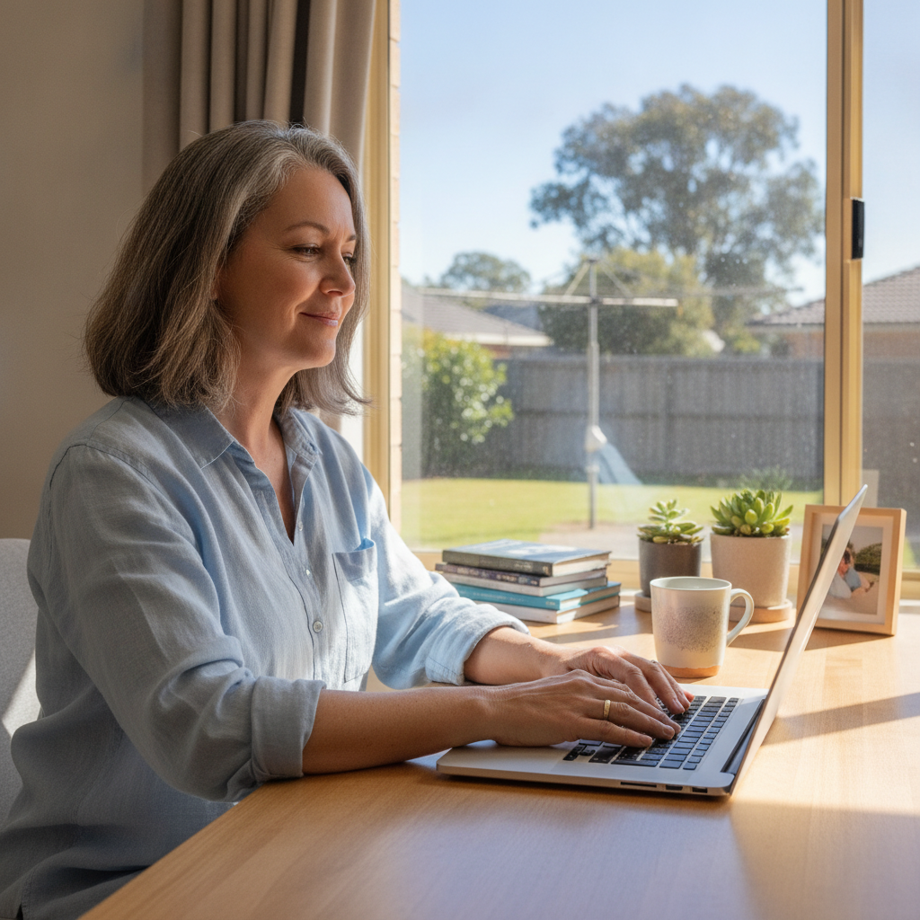 Professional computer clean-out in Erin Vale (2663) — a happy New South Wales resident at home with a spotless, fast, quiet machine
