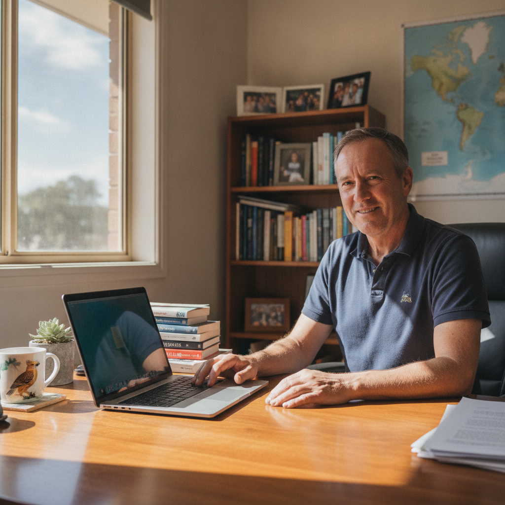 Professional computer clean-out in Eurongilly (2663) — a happy New South Wales resident at home with a spotless, fast, quiet machine