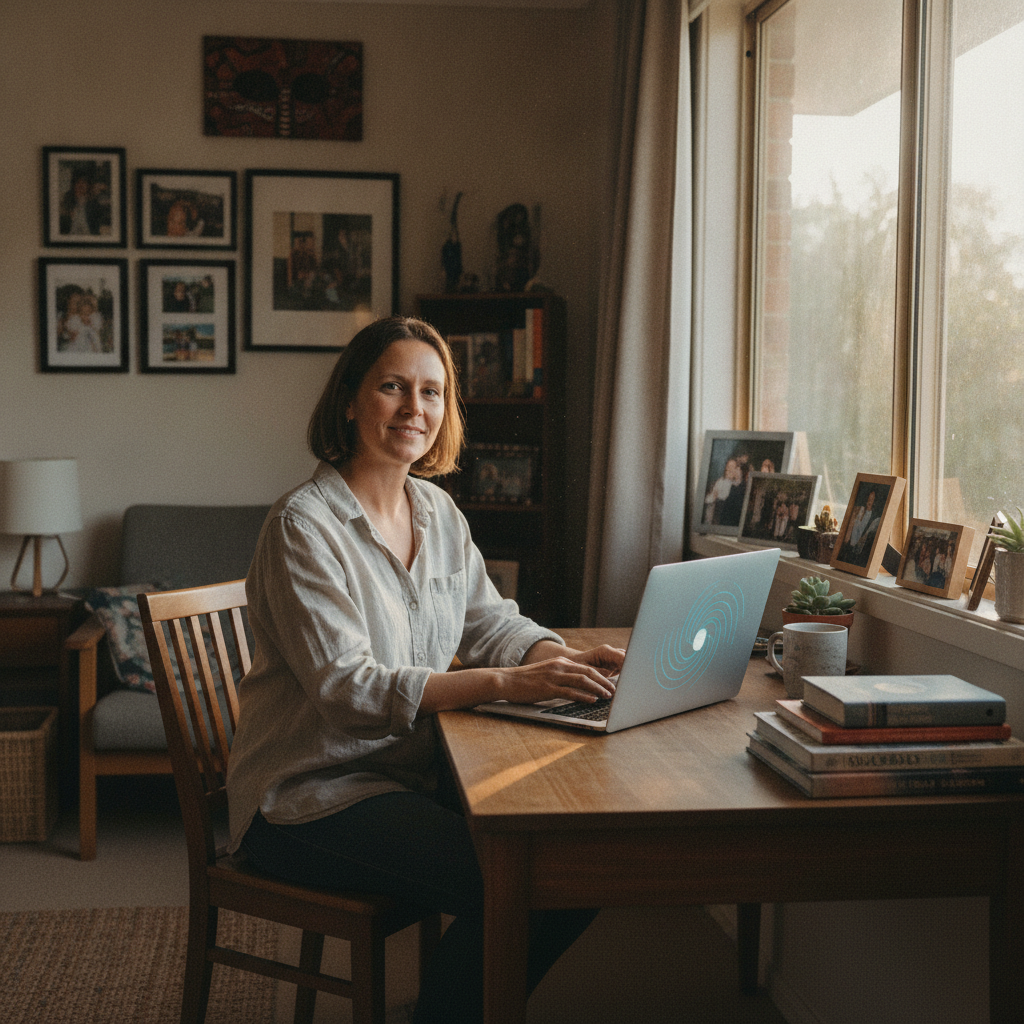 Professional computer clean-out in Eveleigh (2015) — a happy New South Wales resident at home with a spotless, fast, quiet machine