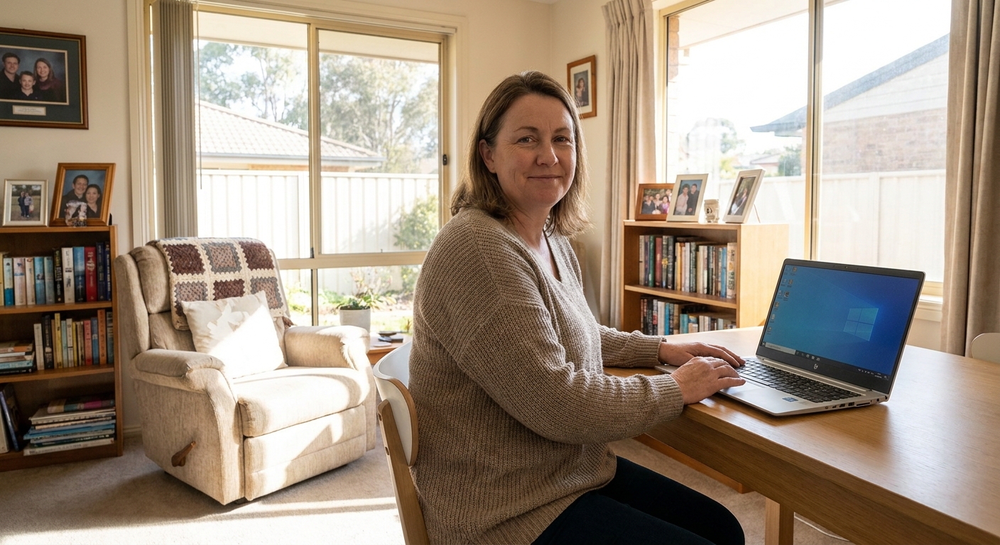 Professional computer clean-out in Farrer (2607) — a happy the ACT resident at home with a spotless, fast, quiet machine