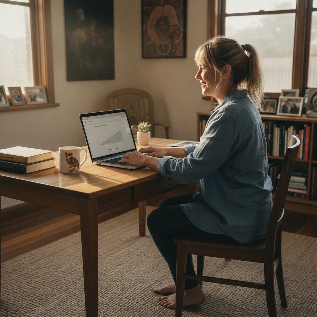 Computer cleaning in Felixstow (5070) — a local resident at home with a clean, fast, dust-free computer running cool and quiet