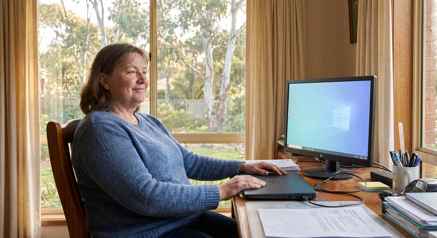 Computer cleaning in Fisher (2611) — a local resident at home with a clean, fast, dust-free computer running cool and quiet
