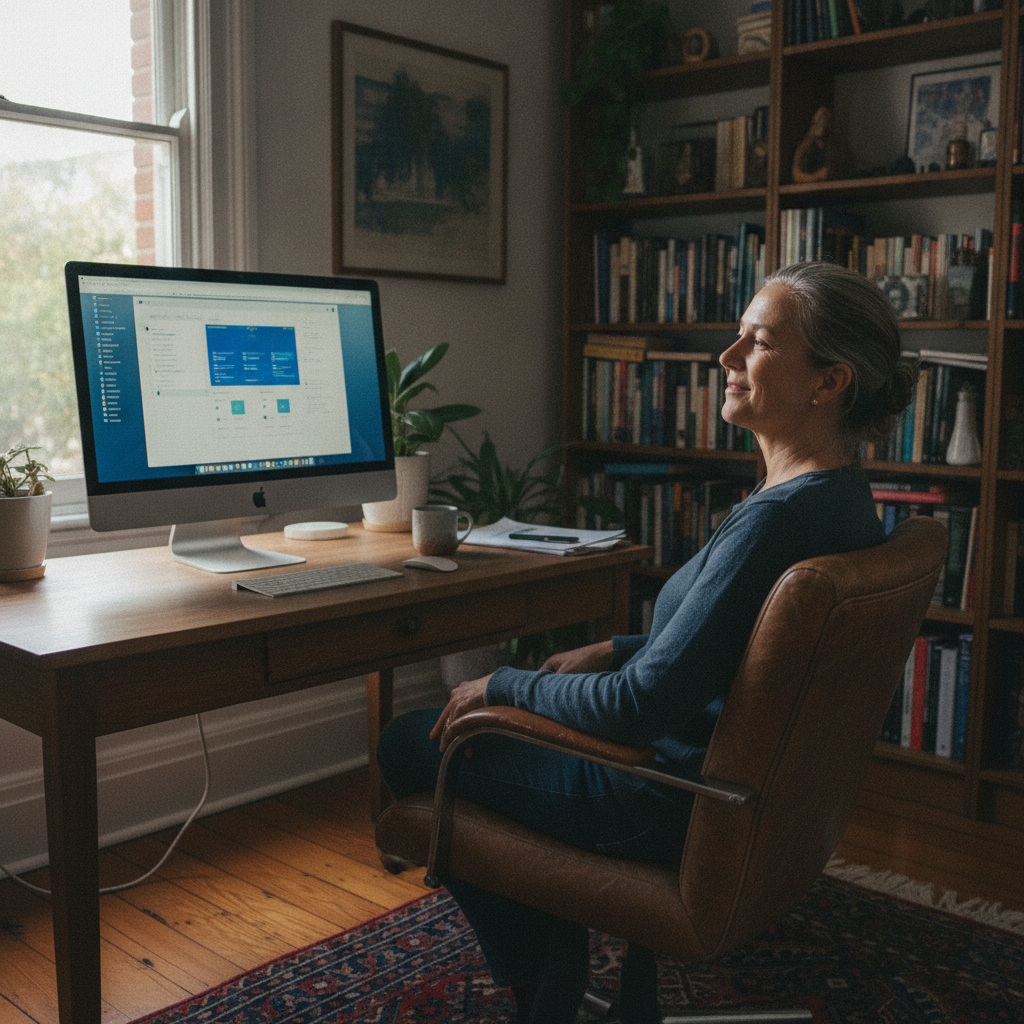 Professional computer clean-out in Fitzroy (5082) — a happy South Australia resident at home with a spotless, fast, quiet machine