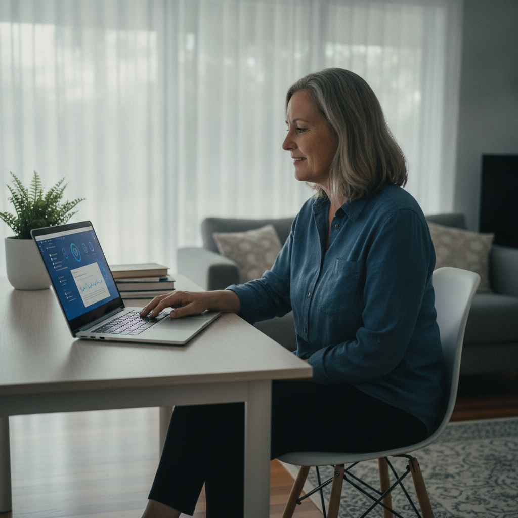 Professional computer clean-out in Forbes River (2446) — a happy New South Wales resident at home with a spotless, fast, quiet machine