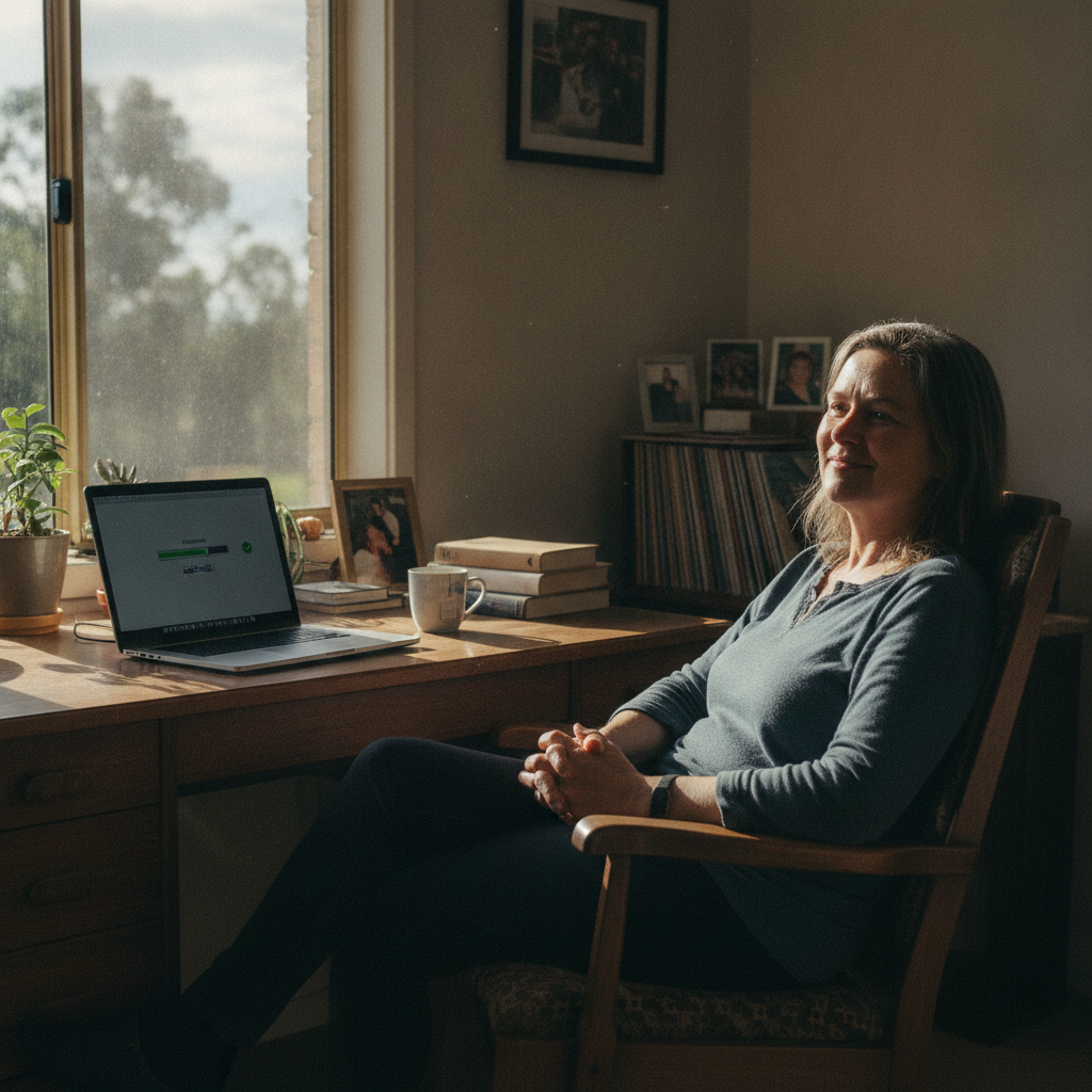 Professional computer clean-out in Forbesdale (2422) — a happy New South Wales resident at home with a spotless, fast, quiet machine
