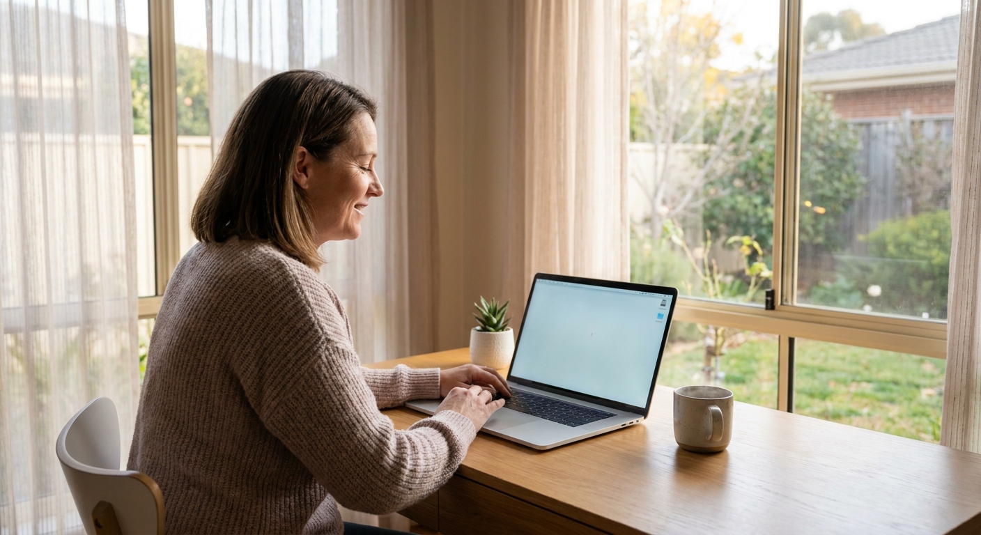 Computer cleaning in Forde (2914) — a local resident at home with a clean, fast, dust-free computer running cool and quiet