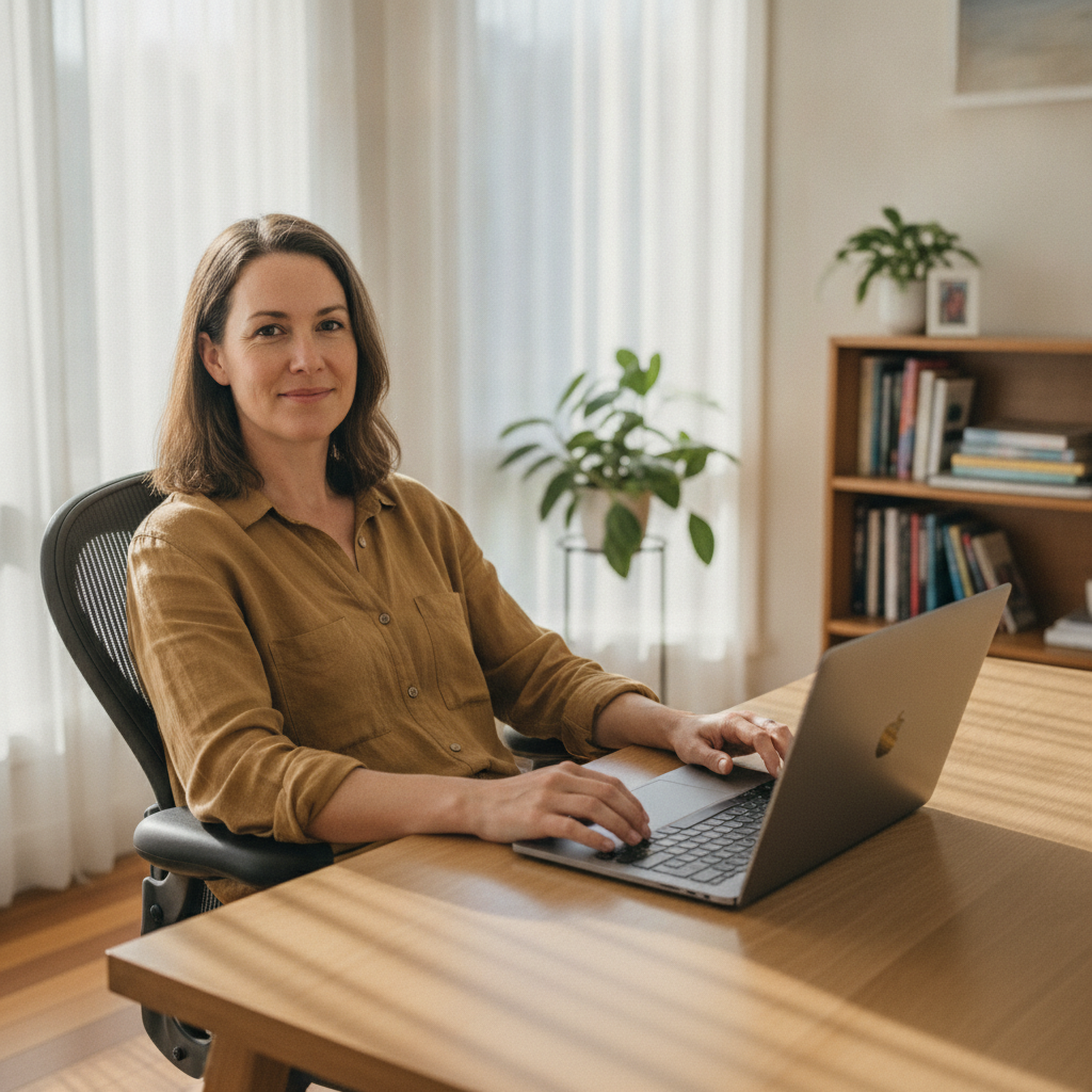 Professional computer clean-out in Forest Glen (2157) — a happy New South Wales resident at home with a spotless, fast, quiet machine
