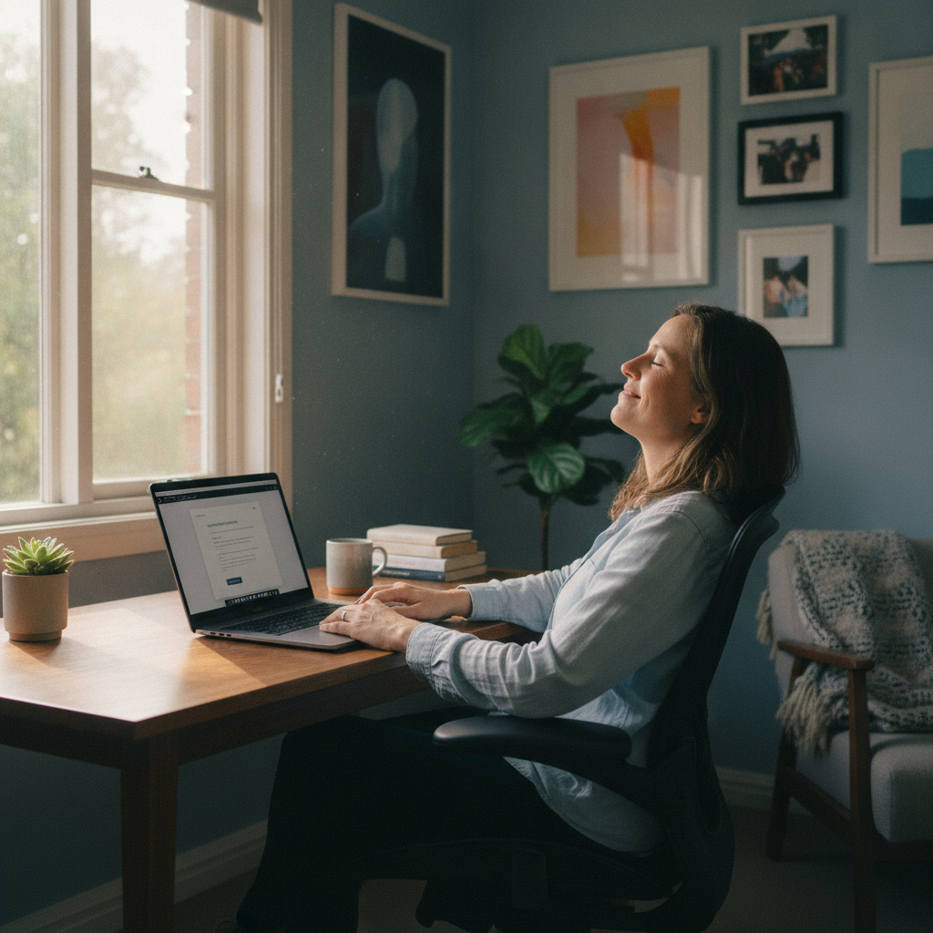 Professional computer clean-out in Forest Lodge (2037) — a happy New South Wales resident at home with a spotless, fast, quiet machine